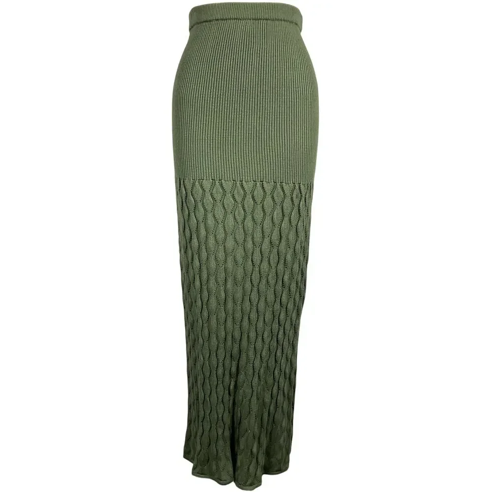 Agua Bendita Knit Sage Theodora Skirt Size L